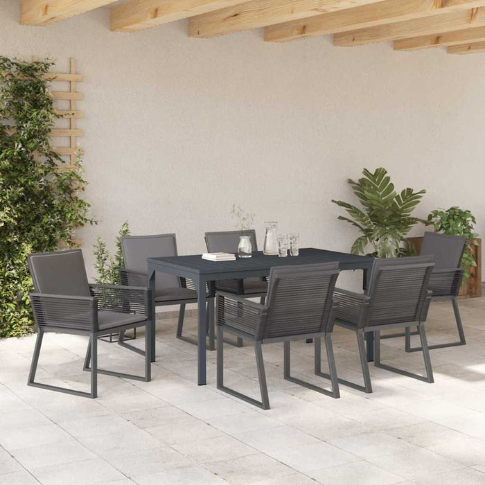 Set de masă pentru grădină 7 pcs Antracit poliratan - WALTI WALTI