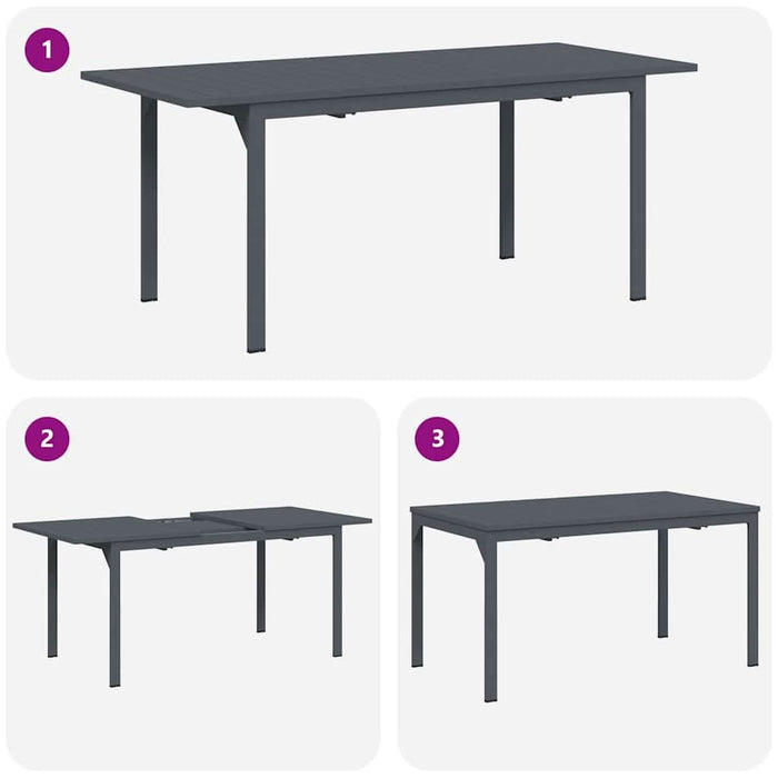 Set de masă pentru grădină 7 pcs Antracit poliratan - WALTI WALTI