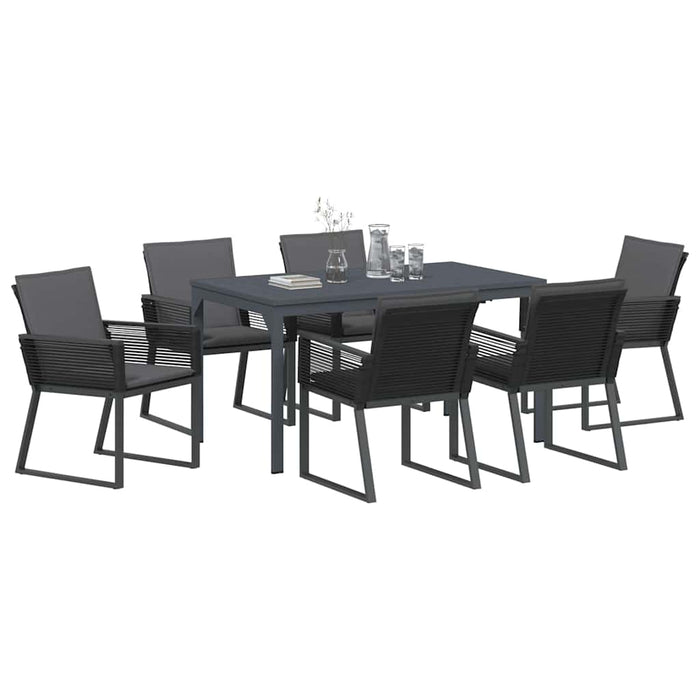 Set de masă pentru grădină 7 pcs Antracit poliratan - WALTI WALTI