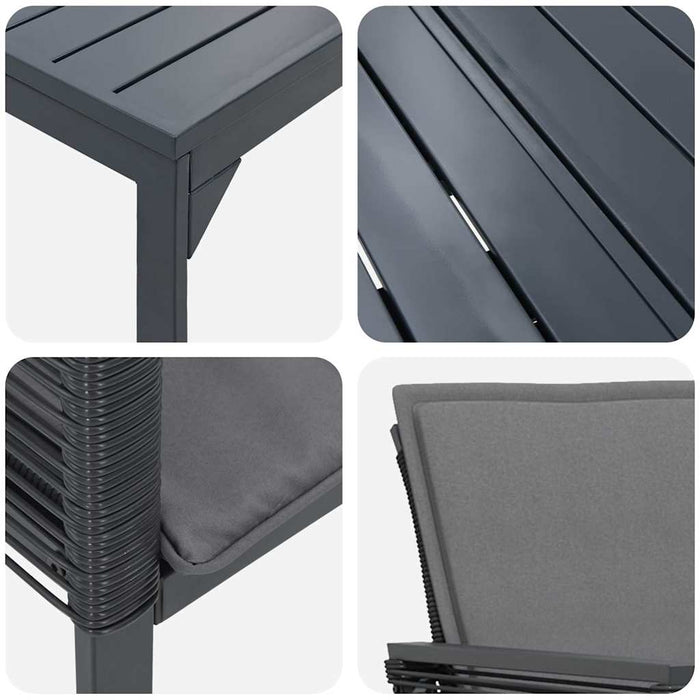 Set de dining pentru grădină cu perne 9 pcs Antracit Mediu - WALTI WALTI
