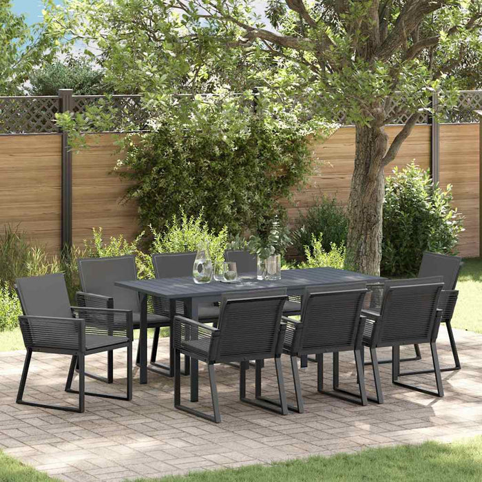 Set de dining pentru grădină cu perne 9 pcs Antracit Mediu - WALTI WALTI