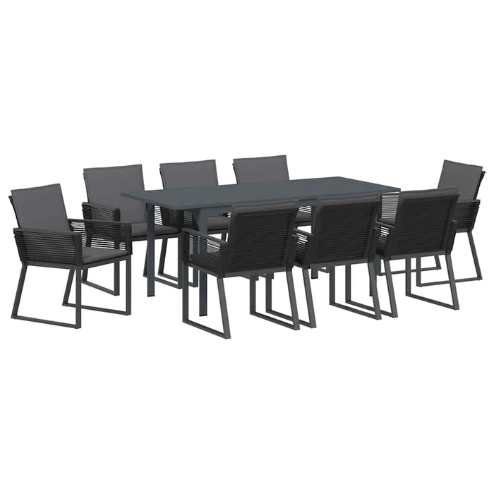 Set de dining pentru grădină cu perne 9 pcs Antracit Mediu - WALTI WALTI