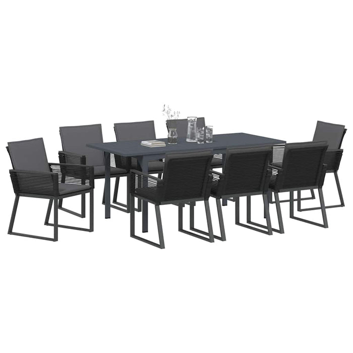 Set de dining pentru grădină cu perne 9 pcs Antracit Mediu - WALTI WALTI