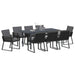 Set de dining pentru grădină cu perne 9 pcs Antracit Mediu - WALTI WALTI