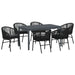 Set de mese pentru grădină 7 pcs Negru Mare Metal & Sfoară - WALTI WALTI