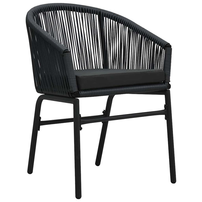 Set de mese pentru grădină 7 pcs Negru Mare Metal & Sfoară - WALTI WALTI