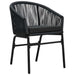 Set de mese pentru grădină 7 pcs Negru Mare Metal & Sfoară - WALTI WALTI