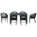 Set de mese pentru grădină 7 pcs Negru Mare Metal & Sfoară - WALTI WALTI