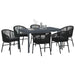 Set de mese pentru grădină 7 pcs Negru Mare Metal & Sfoară - WALTI WALTI