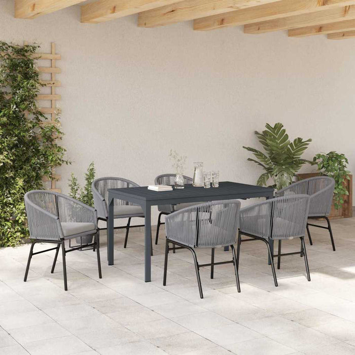Set de mese grădină Manual 7 pcs Gri Mare Metal & Ratan - WALTI WALTI