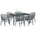 Set de mese grădină Manual 7 pcs Gri Mare Metal & Ratan - WALTI WALTI
