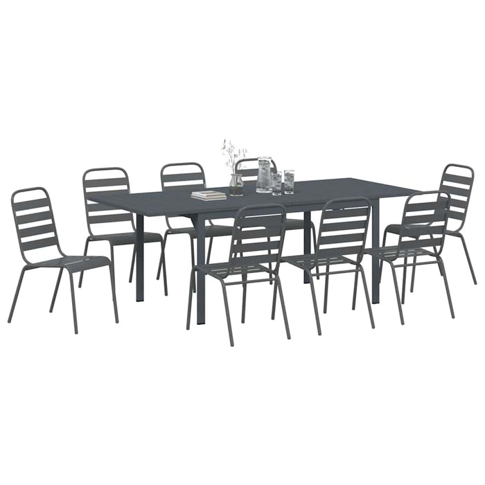 Set de dining 9 piese Manual 9 pcs Gri închis mare - WALTI WALTI