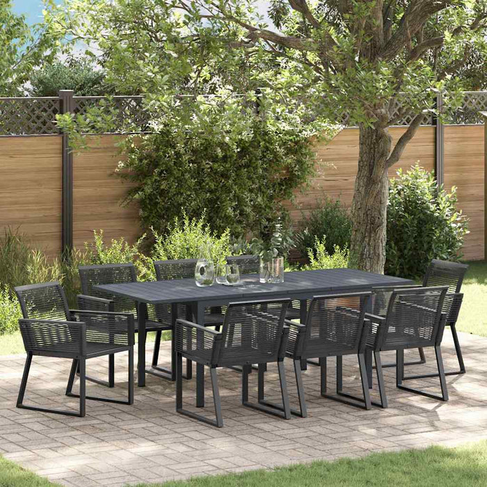 Set mese grădină 9 pcs Negru mare Amestec de metal și plastic - WALTI WALTI