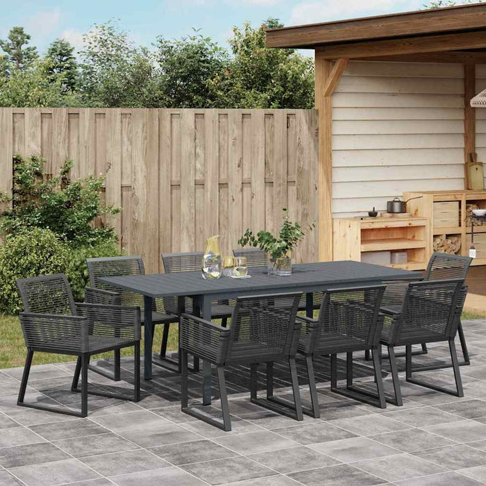 Set mese grădină 9 pcs Negru mare Amestec de metal și plastic - WALTI WALTI
