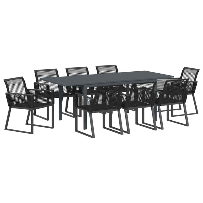 Set mese grădină 9 pcs Negru mare Amestec de metal și plastic - WALTI WALTI