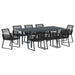 Set mese grădină 9 pcs Negru mare Amestec de metal și plastic - WALTI WALTI