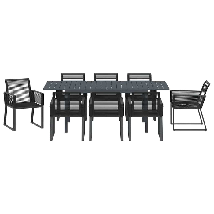 Set mese grădină 9 pcs Negru mare Amestec de metal și plastic - WALTI WALTI
