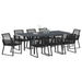 Set mese grădină 9 pcs Negru mare Amestec de metal și plastic - WALTI WALTI
