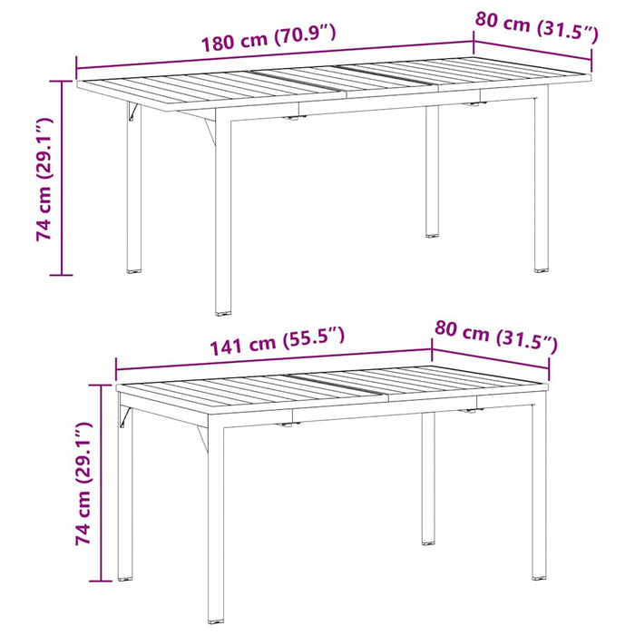 Set mese grădină 9 pcs Negru mare Amestec de metal și plastic - WALTI WALTI