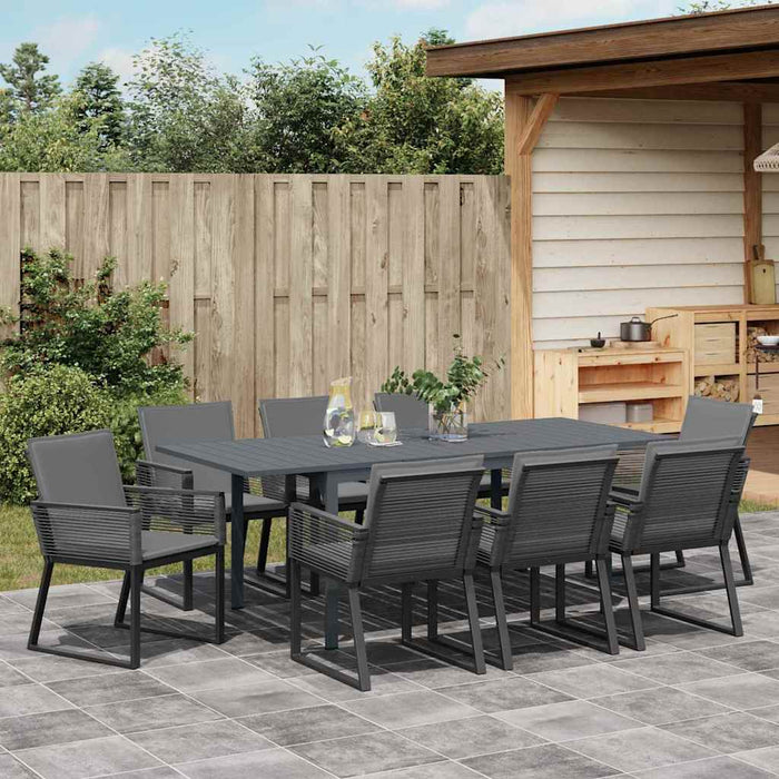 Set de dining pentru grădină Manual 9 pcs Negru mare Metal - WALTI WALTI
