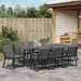 Set de dining pentru grădină Manual 9 pcs Negru mare Metal - WALTI WALTI