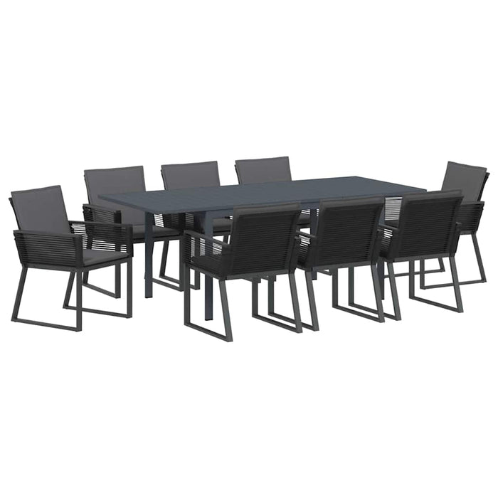 Set de dining pentru grădină Manual 9 pcs Negru mare Metal - WALTI WALTI