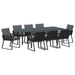 Set de dining pentru grădină Manual 9 pcs Negru mare Metal - WALTI WALTI