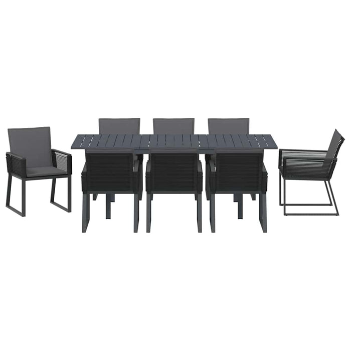 Set de dining pentru grădină Manual 9 pcs Negru mare Metal - WALTI WALTI