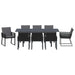 Set de dining pentru grădină Manual 9 pcs Negru mare Metal - WALTI WALTI