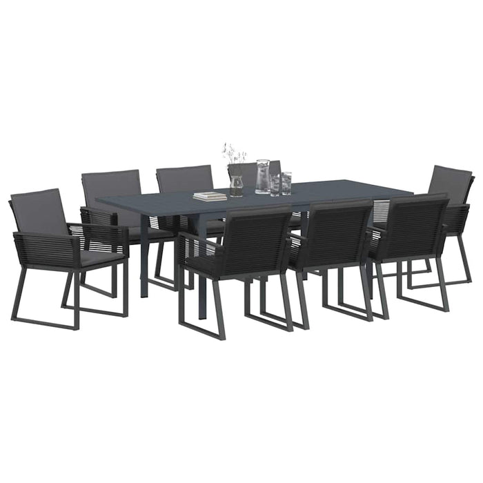 Set de dining pentru grădină Manual 9 pcs Negru mare Metal - WALTI WALTI