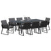 Set de dining pentru grădină Manual 9 pcs Negru mare Metal - WALTI WALTI