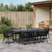 Set mese grădină Manual 9 pcs Negru mare Metal & Plastic - WALTI WALTI