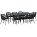 Set mese grădină Manual 9 pcs Negru mare Metal & Plastic - WALTI WALTI