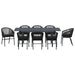 Set mese grădină Manual 9 pcs Negru mare Metal & Plastic - WALTI WALTI