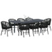 Set mese grădină Manual 9 pcs Negru mare Metal & Plastic - WALTI WALTI
