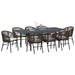 Set mese grădină 9 pcs Maro mare Metal, Ratan, Compozit lemnos - WALTI WALTI