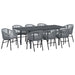 Set de dining pentru grădină Manual 9 pcs Gri mare - WALTI WALTI