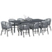Set de dining pentru grădină Manual 9 pcs Gri mare - WALTI WALTI
