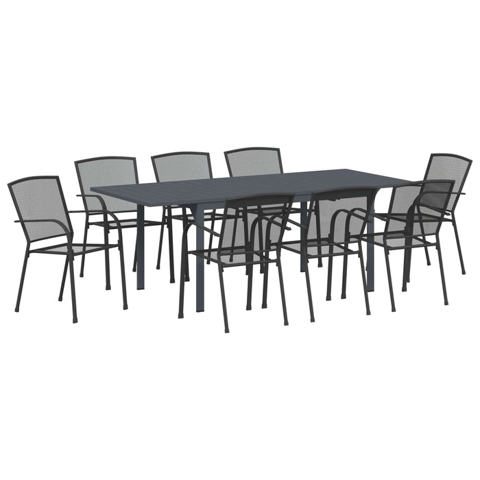 Set de masă pentru grădină 9 pcs Antracit Oțel - WALTI WALTI