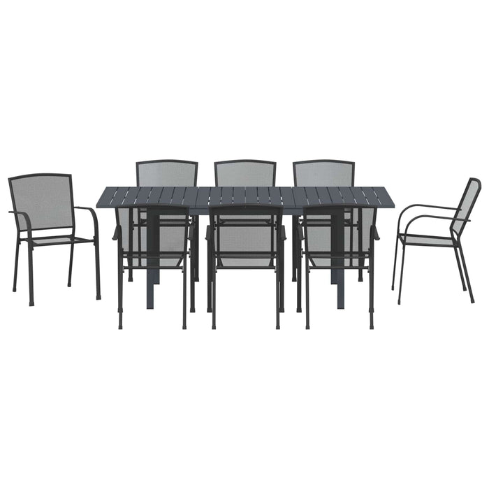 Set de masă pentru grădină 9 pcs Antracit Oțel - WALTI WALTI
