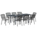 Set de masă pentru grădină 9 pcs Antracit Oțel - WALTI WALTI