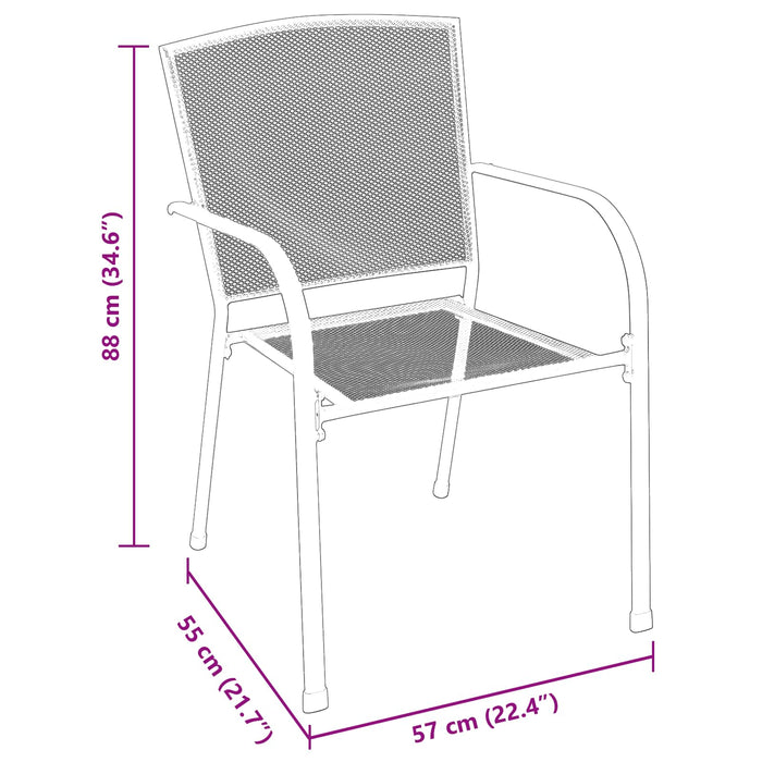 Set de masă pentru grădină 9 pcs Antracit Oțel - WALTI WALTI