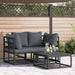 Set de canapele pentru grădină 3 pcs Negru 70 x 70 x 32 cm - WALTI WALTI