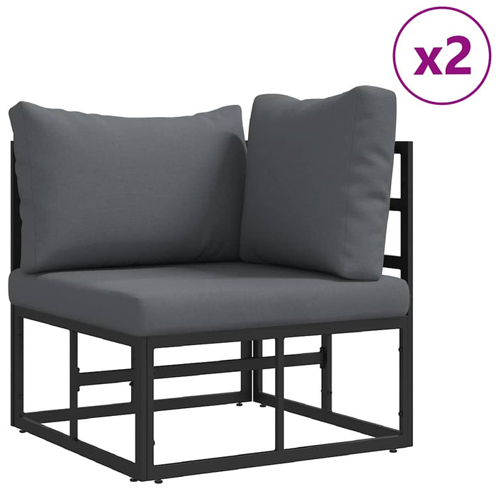 Set de canapele pentru grădină 3 pcs Negru 70 x 70 x 32 cm - WALTI WALTI
