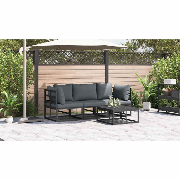 Set de canapele pentru grădină 4 pcs Negru 70 x 70 x 32 cm - WALTI WALTI
