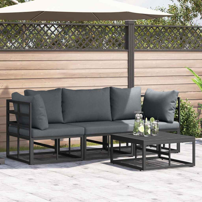 Set de canapele pentru grădină 4 pcs Negru 70 x 70 x 32 cm - WALTI WALTI