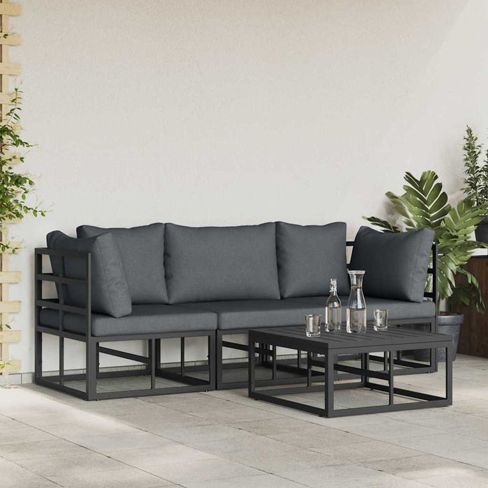 Set de canapele pentru grădină 4 pcs Negru 70 x 70 x 32 cm - WALTI WALTI