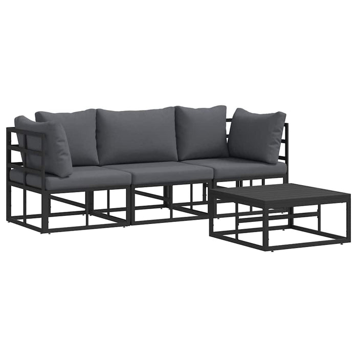 Set de canapele pentru grădină 4 pcs Negru 70 x 70 x 32 cm - WALTI WALTI