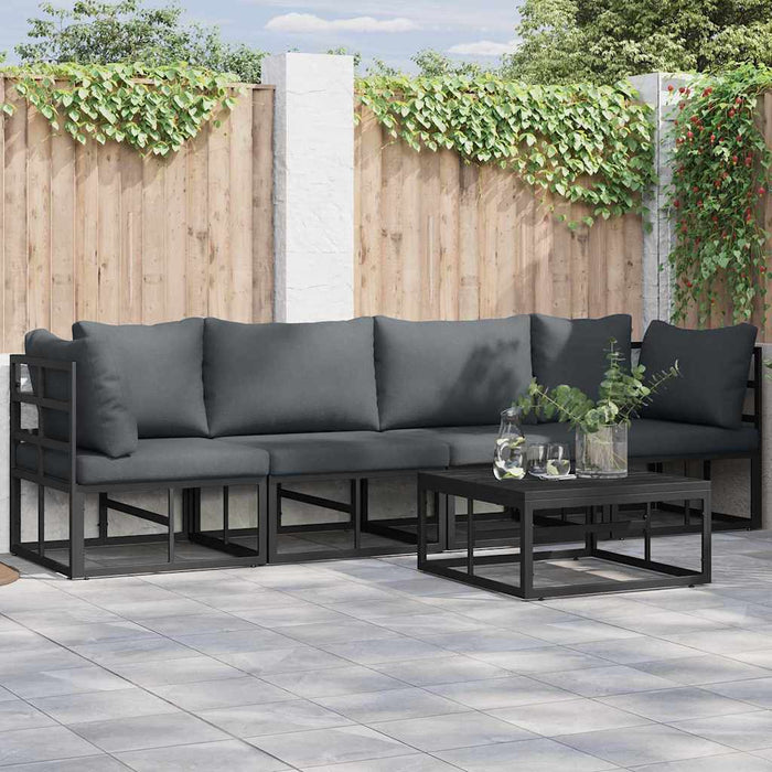 Set de canapele pentru grădină 4 pcs Negru 283 x 71.5 x 71 cm - WALTI WALTI
