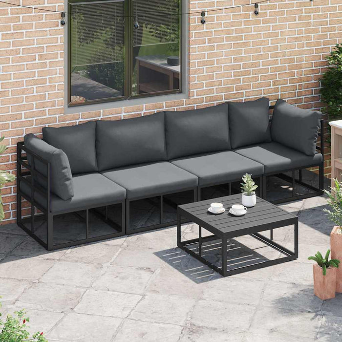 Set de canapele pentru grădină 4 pcs Negru 283 x 71.5 x 71 cm - WALTI WALTI